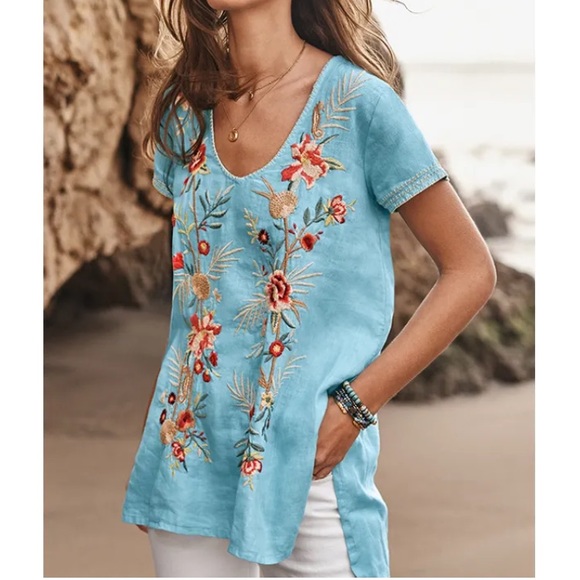 johnny was caspian linen drape top
